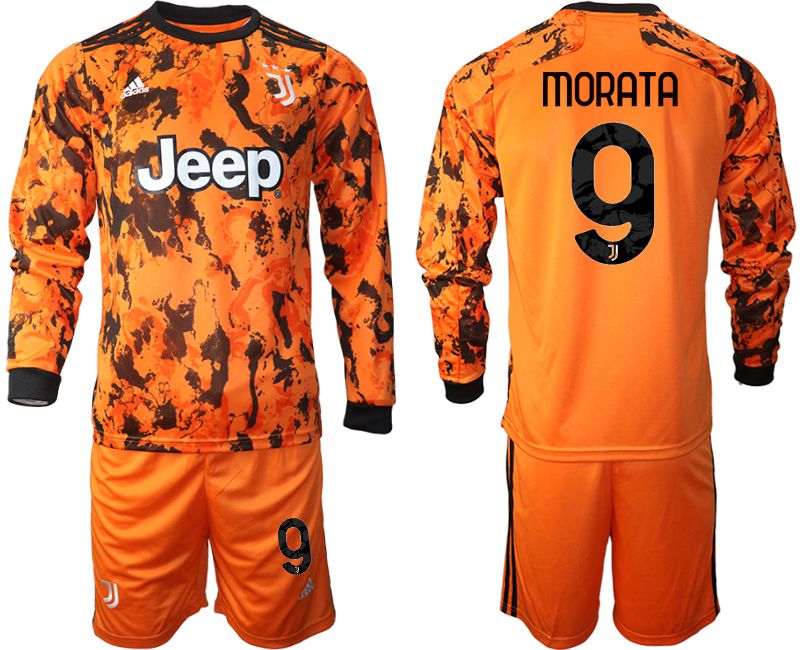 Men 2020-2021 club Juventus away long sleeves #9 orange Soccer Jerseys->juventus jersey->Soccer Club Jersey
